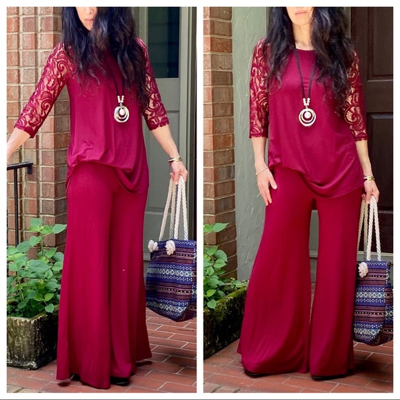 WINE FAVORITES FABULOUS WIDE LEG PANTS - Picture 8 of 15